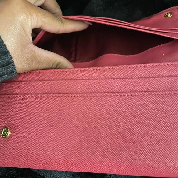 🌺Auth PRADA Fiocco Saffiano Wallet Peonia🌺 - Picture 7 of 16
